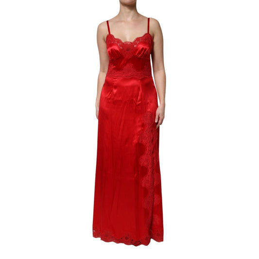 Dolce & Gabbana Red Silk Sleeveless Maxi Long Dress Dolce & Gabbana