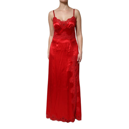 Dolce & Gabbana Red Silk Sleeveless Maxi Long Dress Dolce & Gabbana