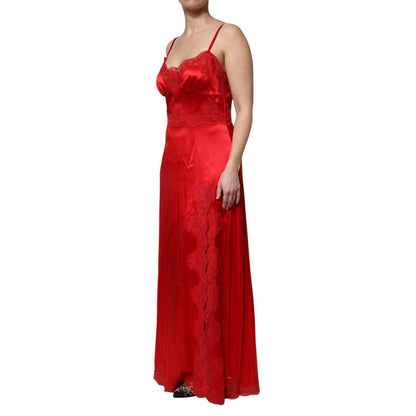Dolce & Gabbana Red Silk Sleeveless Maxi Long Dress Dolce & Gabbana