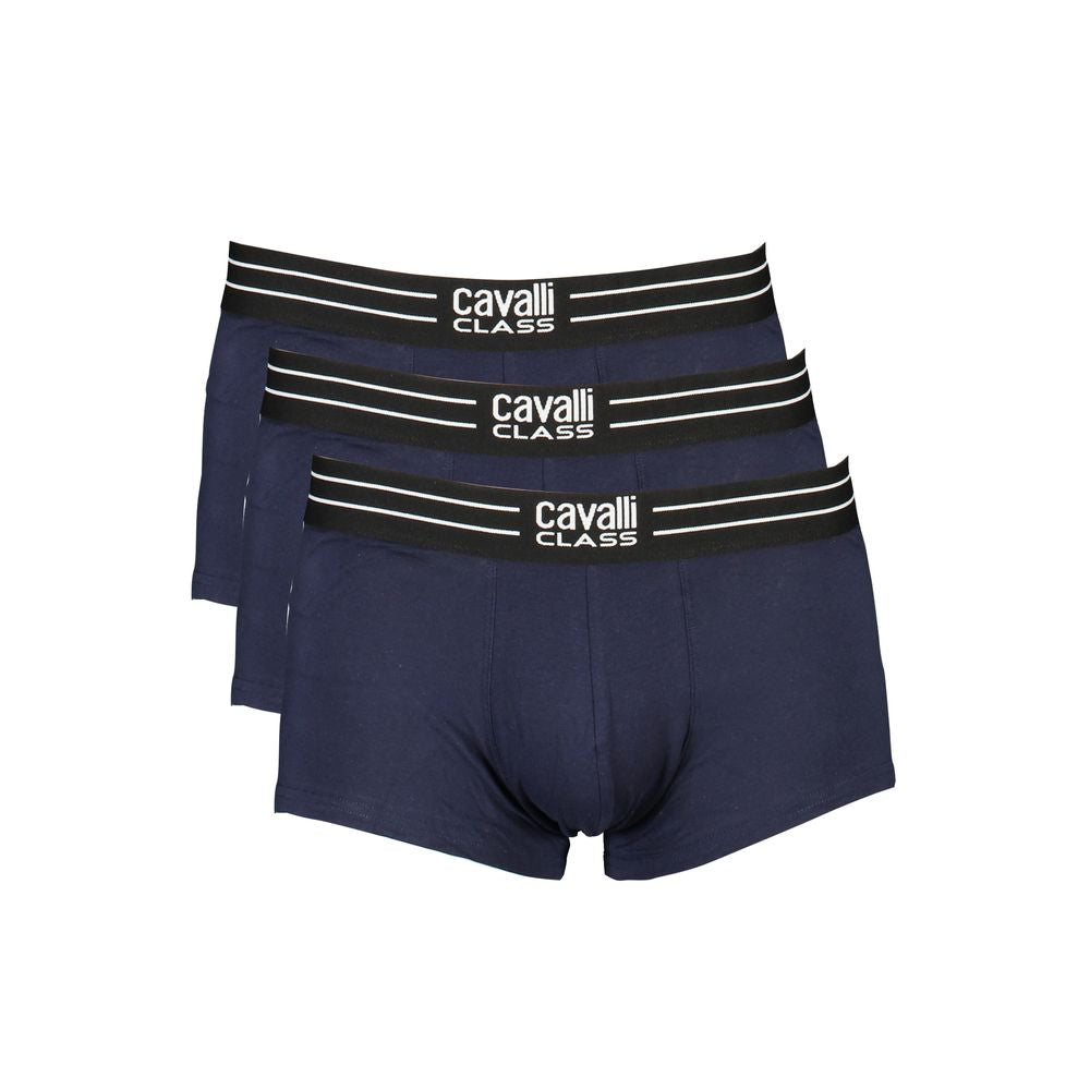 Cavalli Class Blu Cotton Men Boxer