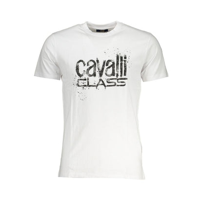 Cavalli Class Bianco Cotton Men T-Shirt