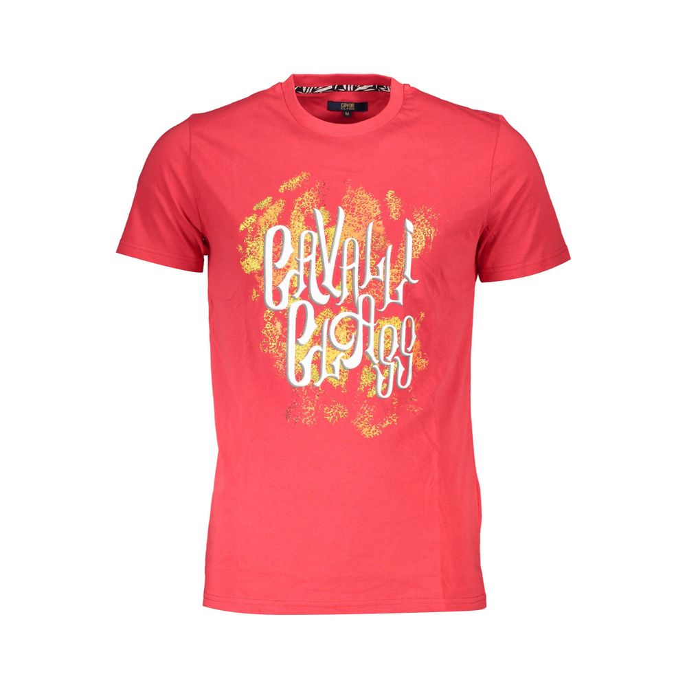 Cavalli Class Red Cotton Men T-Shirt