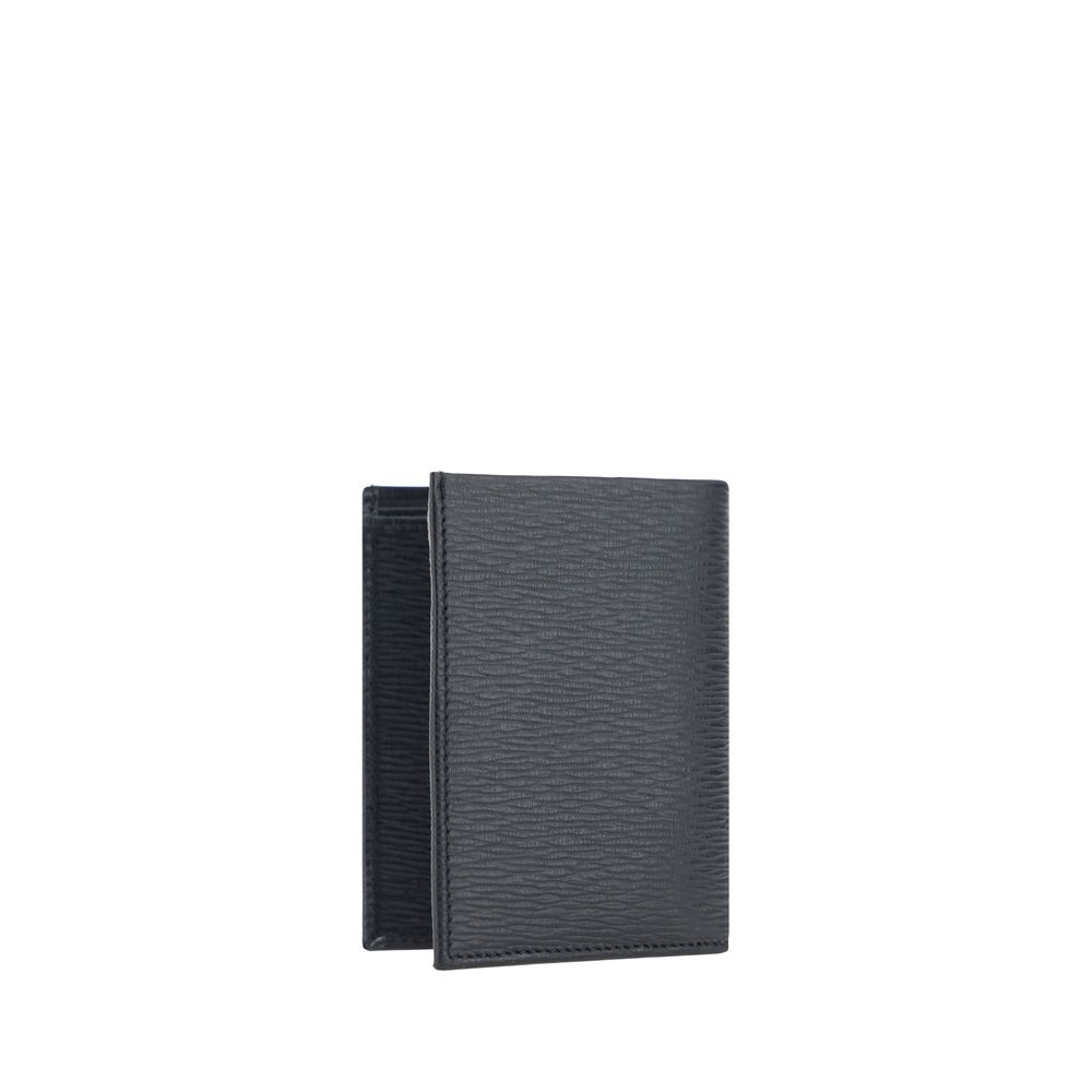 Ferragamo Black Calf Leather Bos Taurus Wallet Ferragamo
