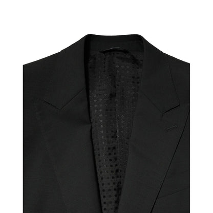 Dolce & Gabbana Black Wool 2 Piece Single Breasted Suit