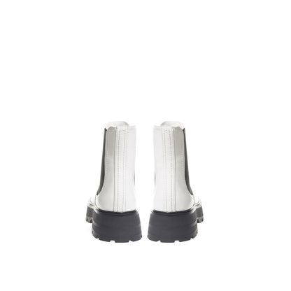 Alexander McQueen Black And White Leather Chelsea Boots