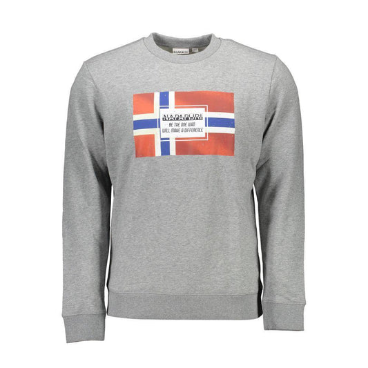Napapijri Gray Cotton Men Sweater Napapijri