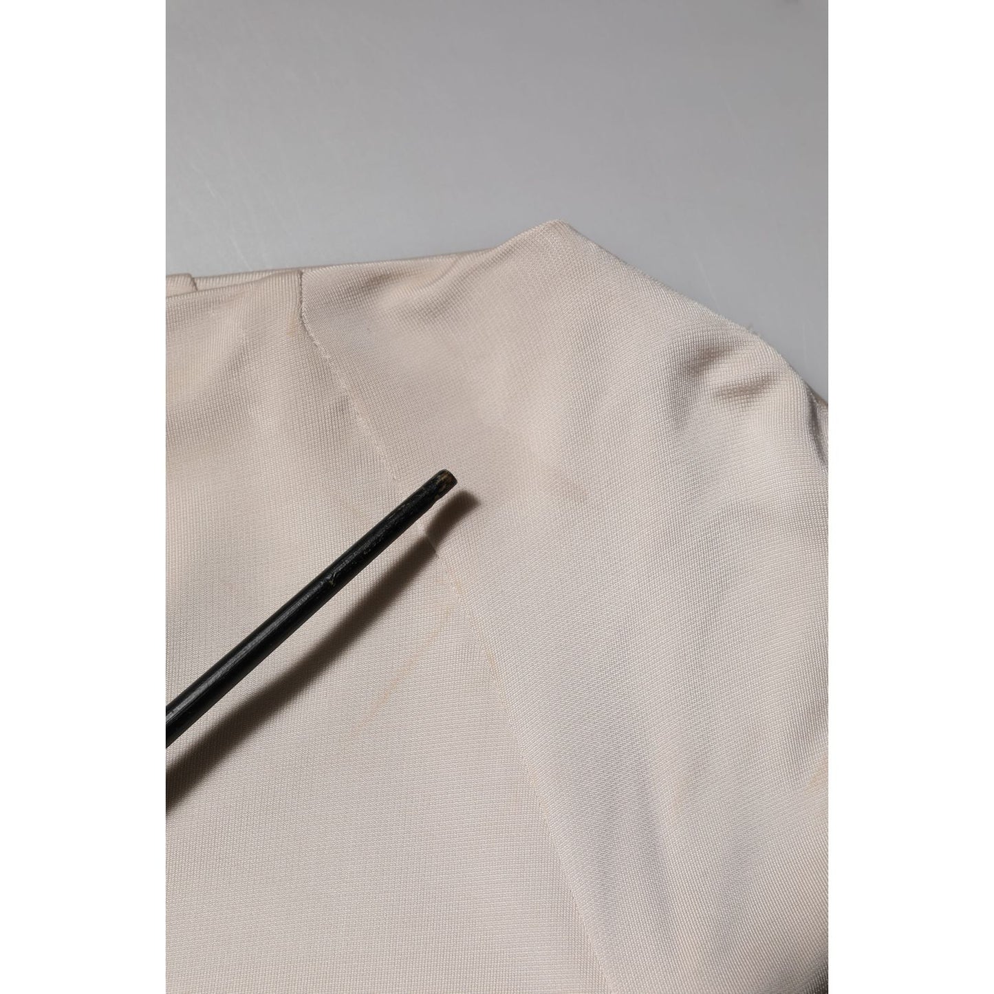 Roberto Cavalli Ivory Viscose Sheath Knee Length Dress