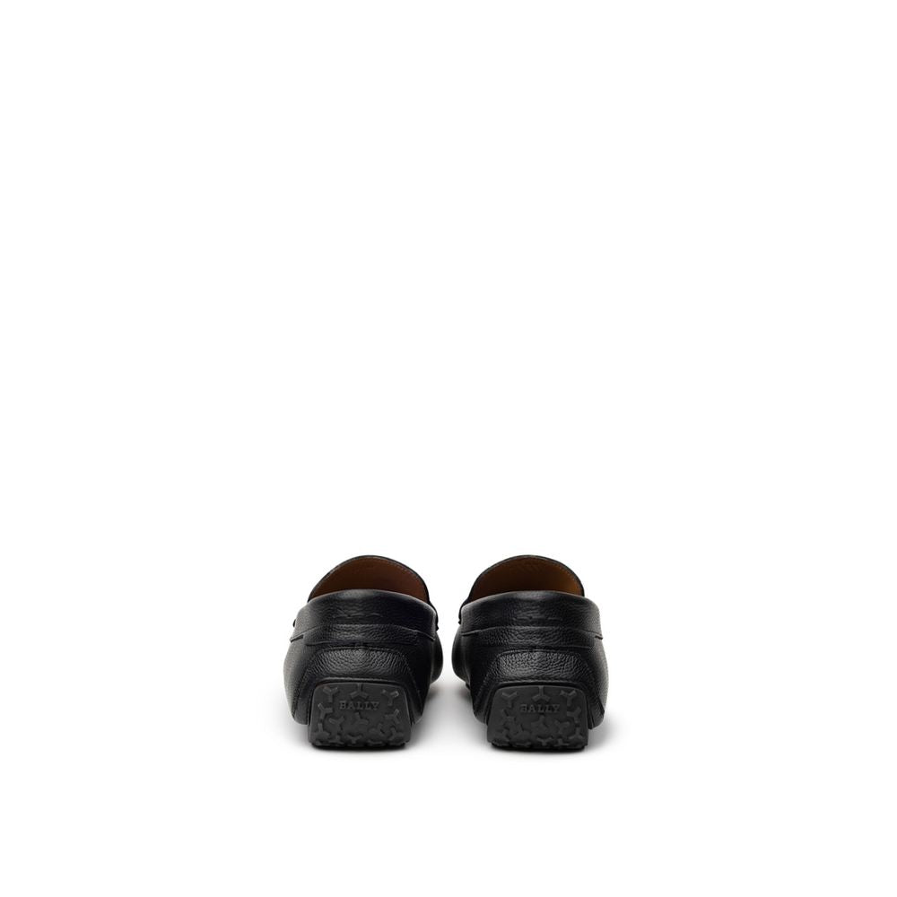 Bally Black Leather Moccassin Bally