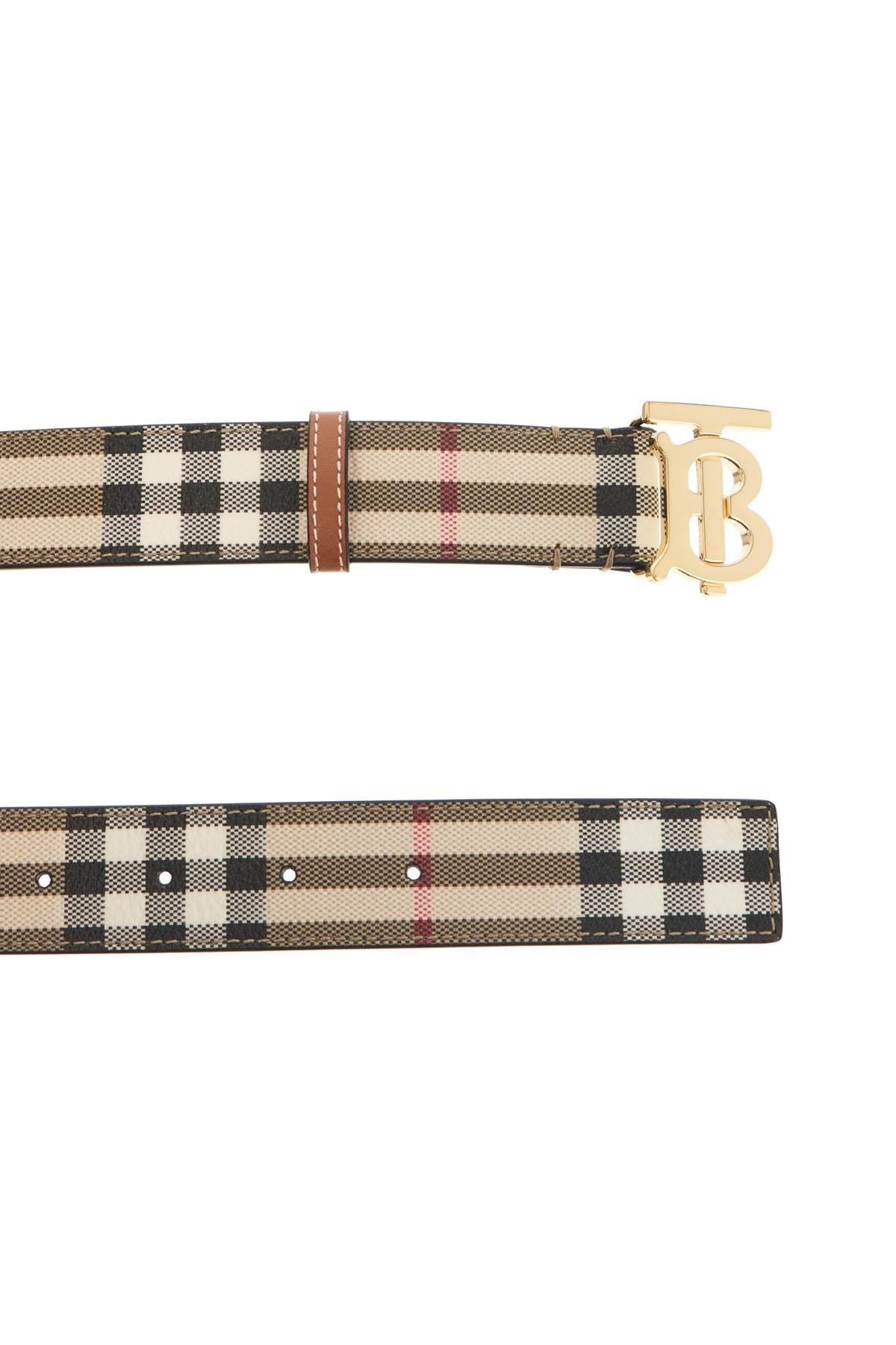 Burberry ered belt in coated canvas with tb logo Belts Burberry