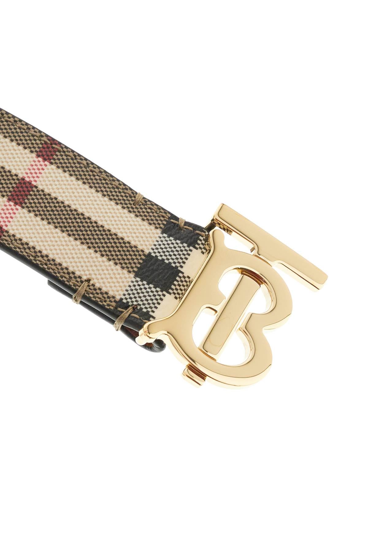 Burberry ered belt in coated canvas with tb logo Belts Burberry