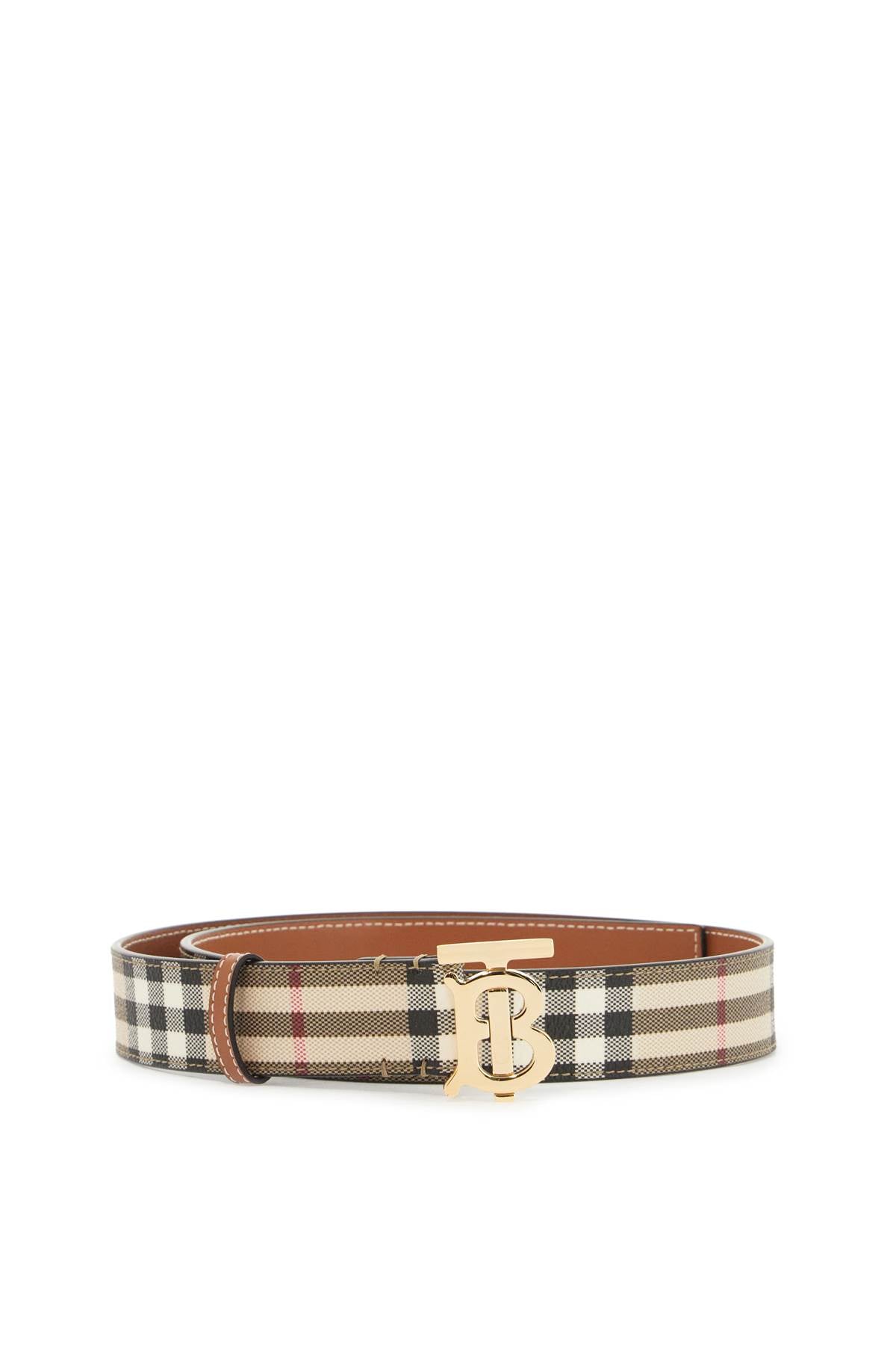 Burberry ered belt in coated canvas with tb logo Belts Burberry