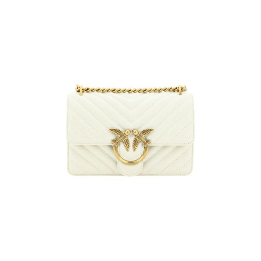 PINKO White Calf Leather Bos Taurus Shoulder Bag PINKO