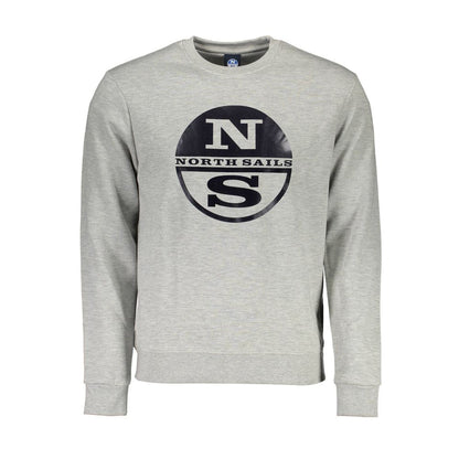 North Sails Grigio Cotton Men Sweatshirt