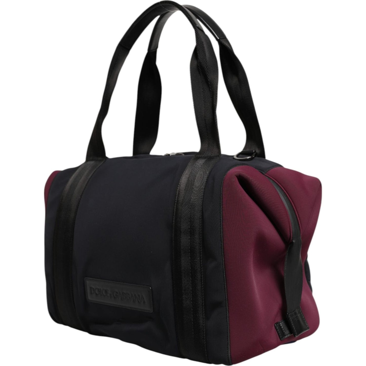 Dolce & Gabbana Black Maroon Hand Shoulder Duffel Travel Bag