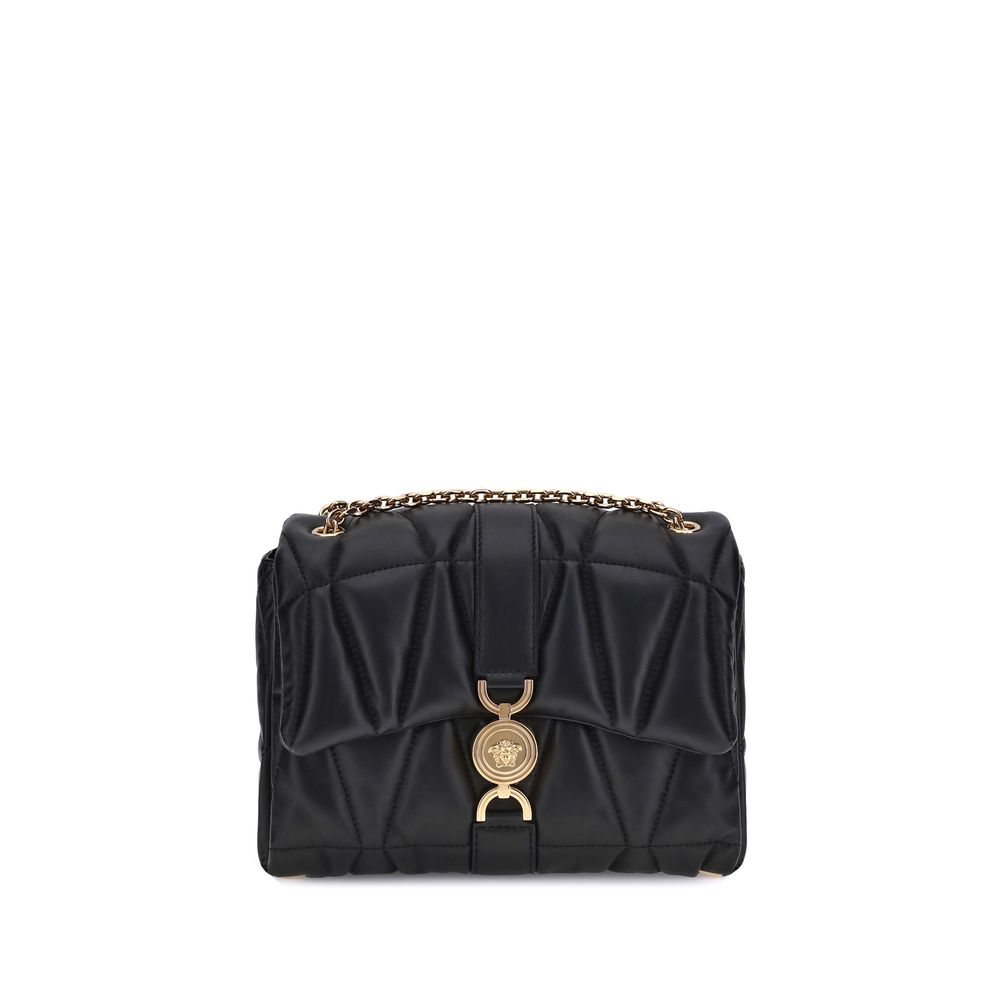 Versace Black Calf Leather Bos Taurus Shoulder Bag Versace