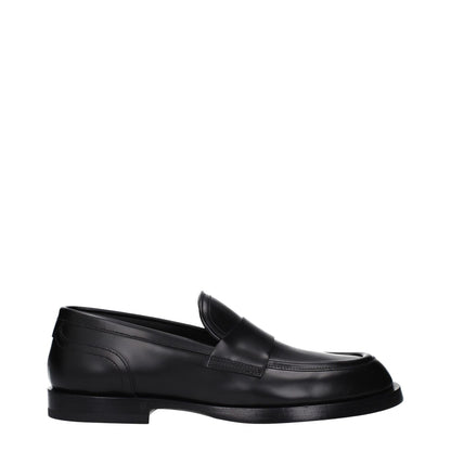 Dolce & Gabbana Black Leather Slip-On Loafers