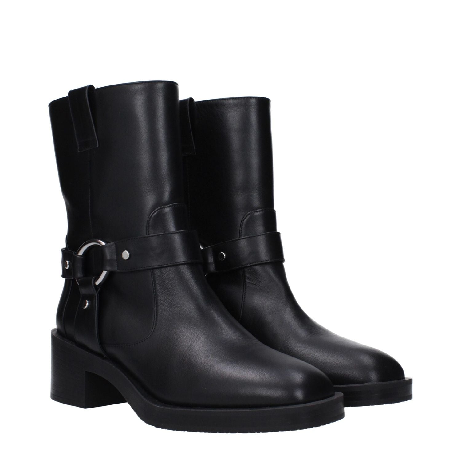 Stuart Weitzman Black Leather Ankle Boots