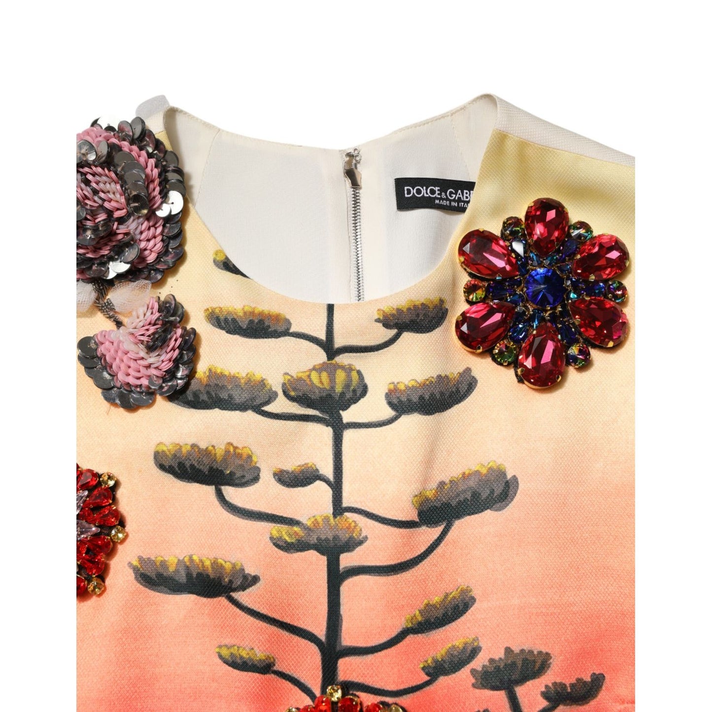 Dolce & Gabbana Multicolor Crystal Embellished A-line Mini Dress Dolce & Gabbana