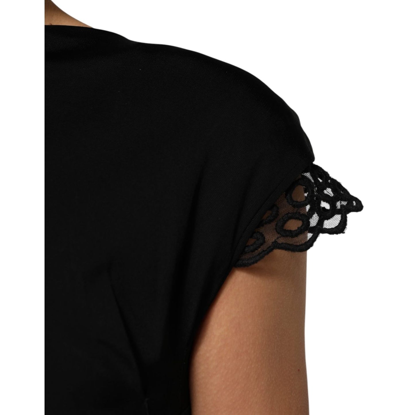 Roberto Cavalli Black Bodycon Short Sleeves Dress Roberto Cavalli