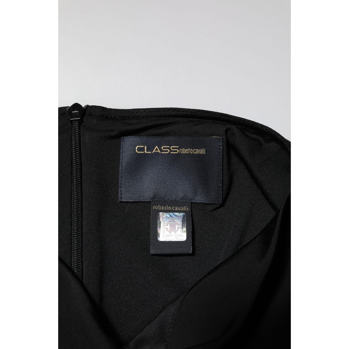 Roberto Cavalli Black Bodycon Short Sleeves Dress Roberto Cavalli