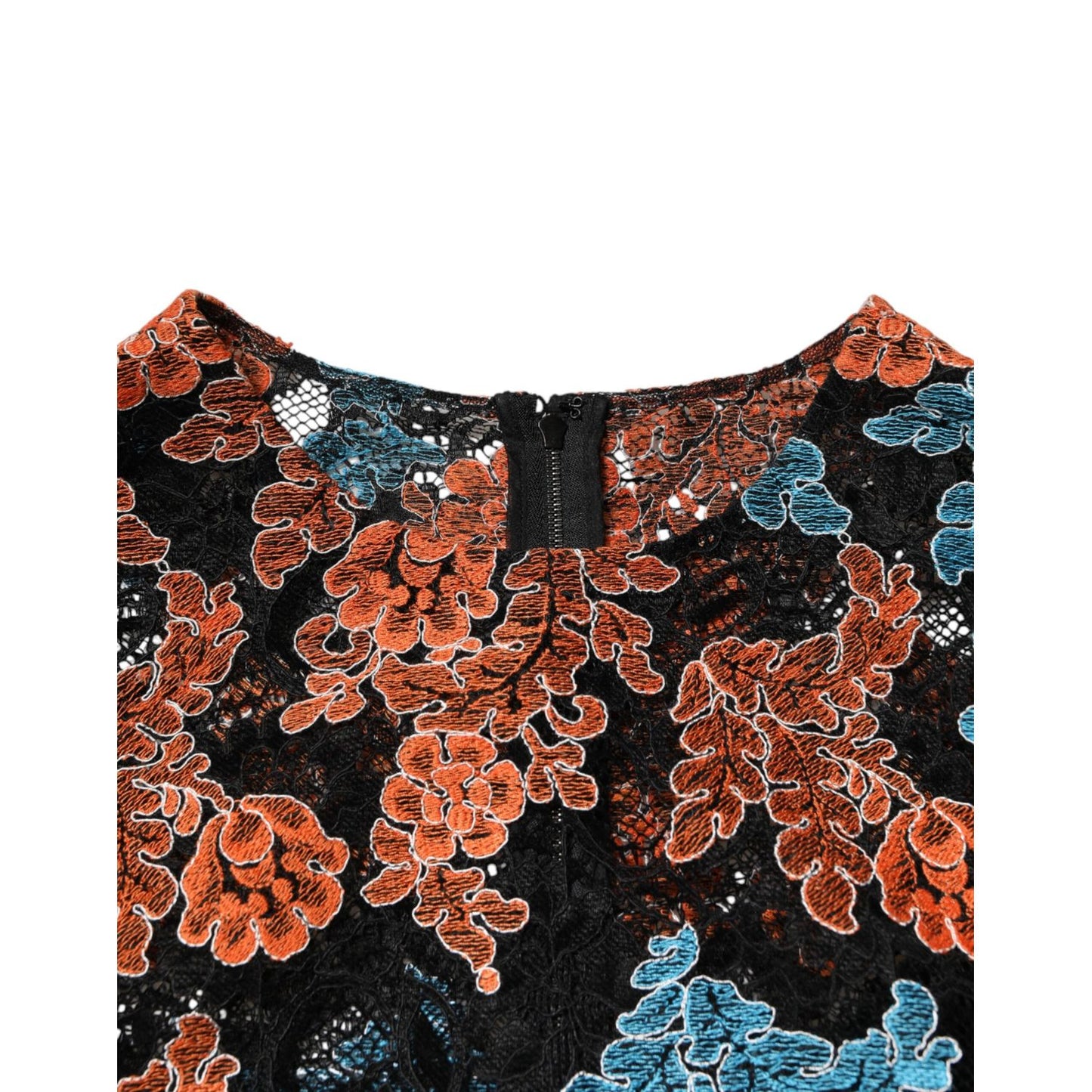 Dolce & Gabbana Multicolor Floral Embroidery Shift Mini Dress Dolce & Gabbana