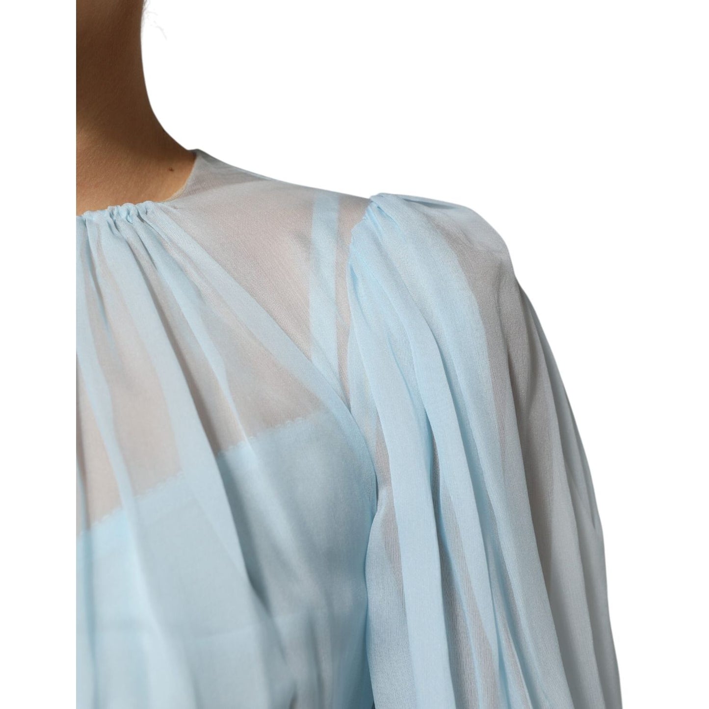 Dolce & Gabbana Fuchsia Light Blue Silk Two Tone Midi Dress Dolce & Gabbana