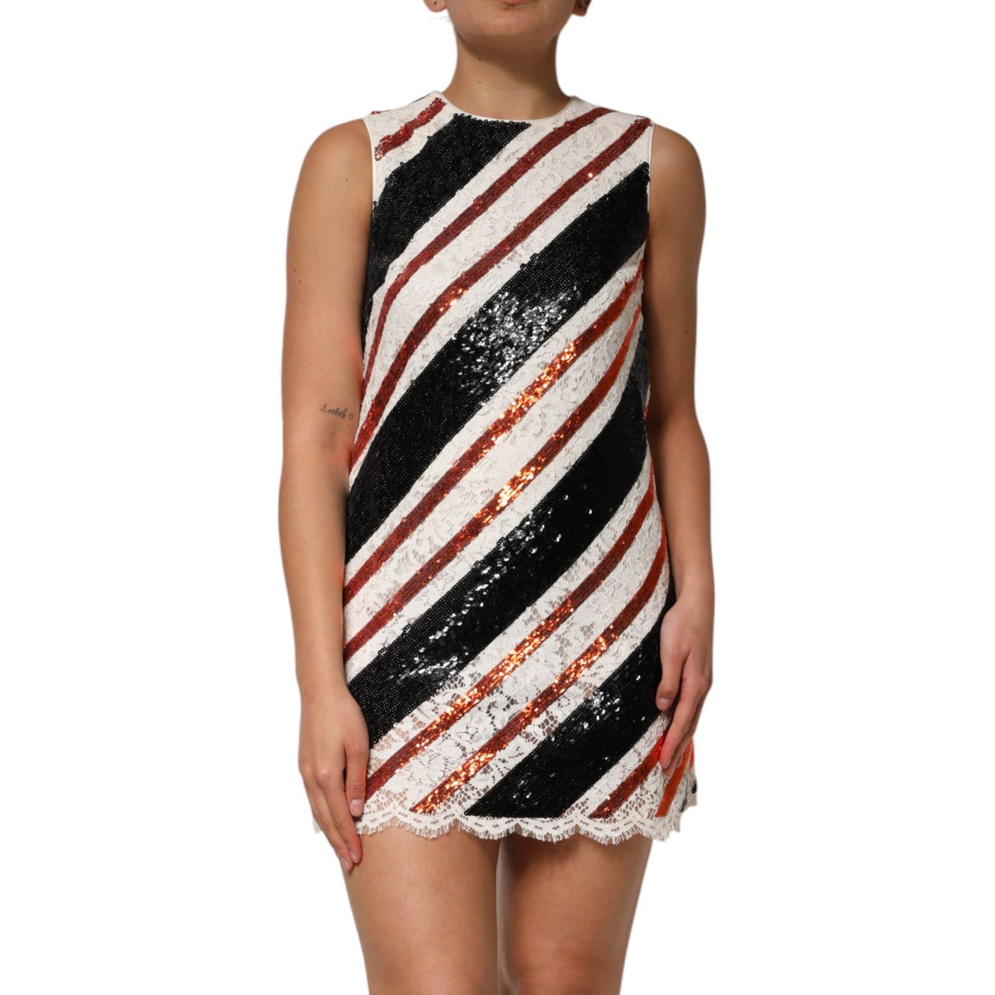 Dolce & Gabbana Multicolor Sequin Embellished Shift Dress Dolce & Gabbana