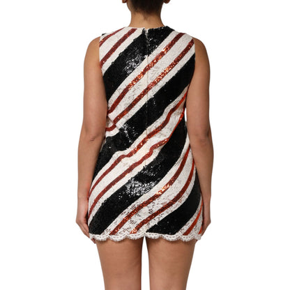 Dolce & Gabbana Multicolor Sequin Embellished Shift Dress Dolce & Gabbana