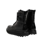 Dolce & Gabbana Black Leather Lace Up Mid Calf Boots Shoes
