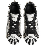 Dolce & Gabbana Black White Studded Low Top Sneakers Shoes MV7609-41