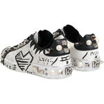 Dolce & Gabbana Black White Studded Low Top Sneakers Shoes MV7609-41