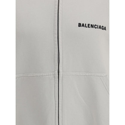 Balenciaga White Cotton Sweatshirt