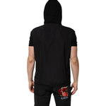Dolce & Gabbana Black Sleeveless Hooded Logo Plaque Jacket JKT41509-48