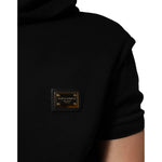 Dolce & Gabbana Black Sleeveless Hooded Logo Plaque Jacket JKT41509-48