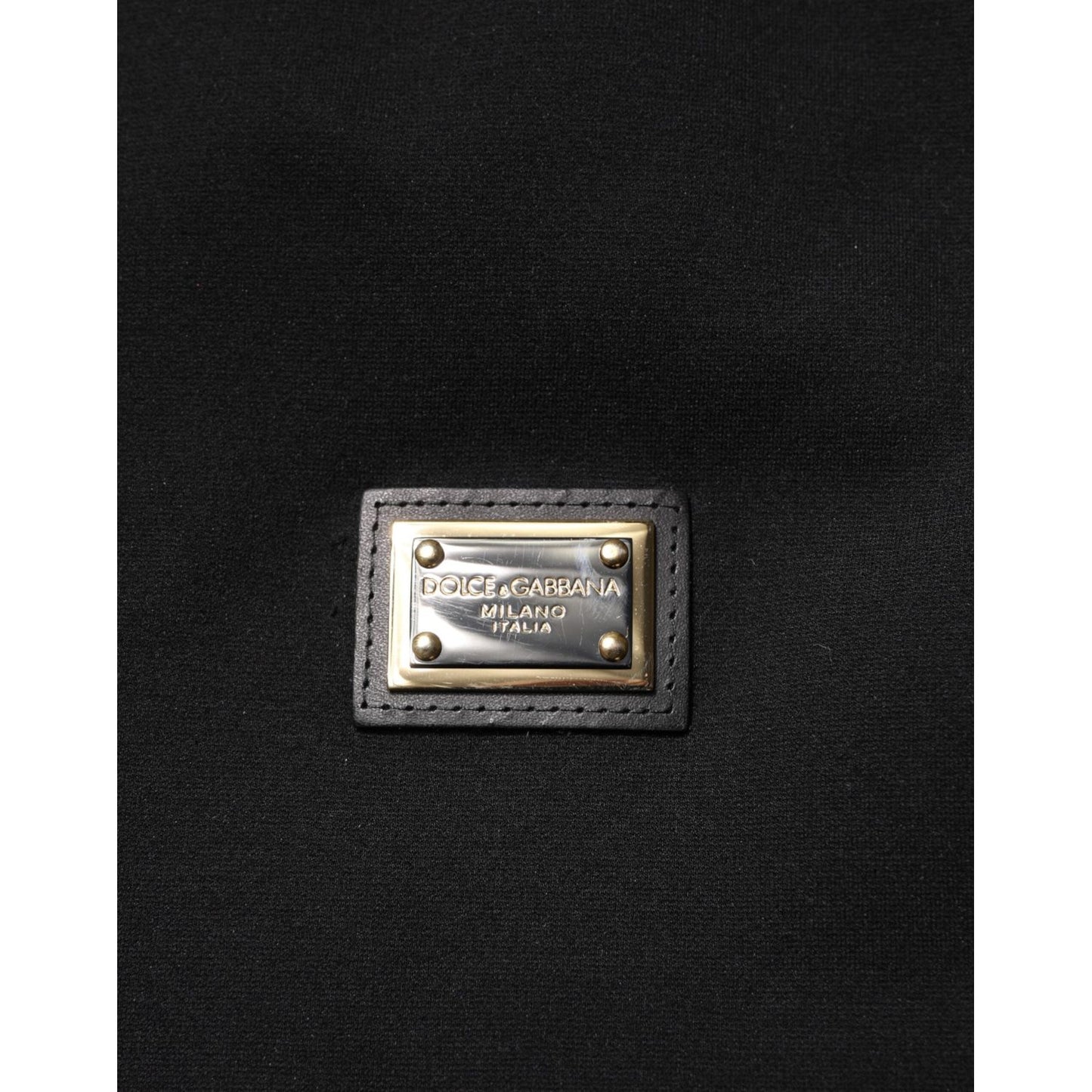 Dolce & Gabbana Black Sleeveless Hooded Logo Plaque Jacket JKT41509-48