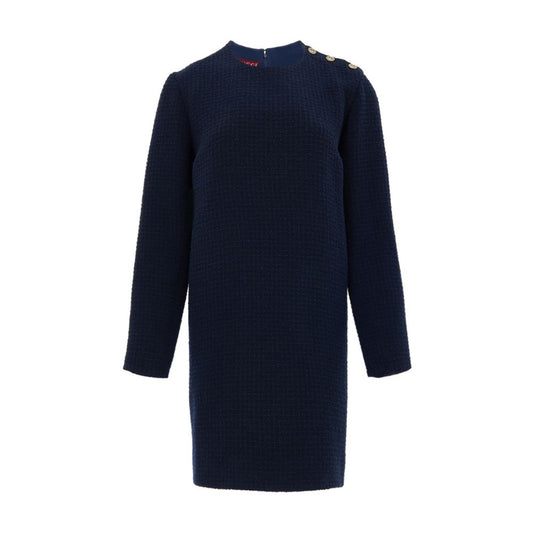 Gucci Navy Blue Wool Short Dress Gucci