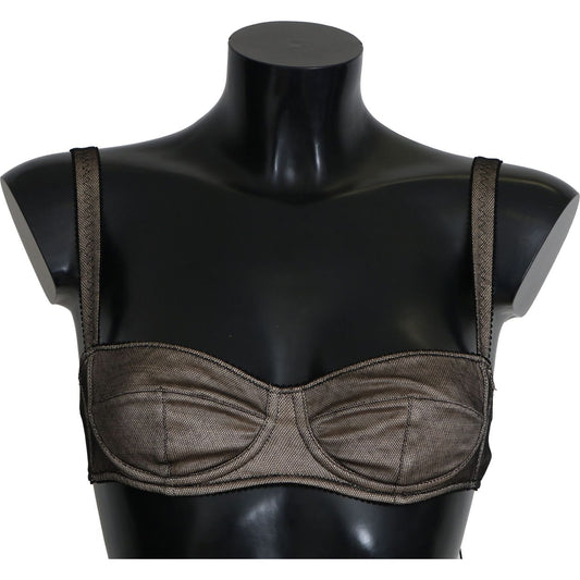 Dolce & Gabbana Brown Regg Balconcino Imbottito Bra Underwear Dolce & Gabbana