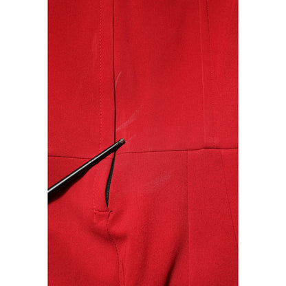 Dolce & Gabbana Red Viscose Stretch Slit Sheath Midi Dress Dolce & Gabbana