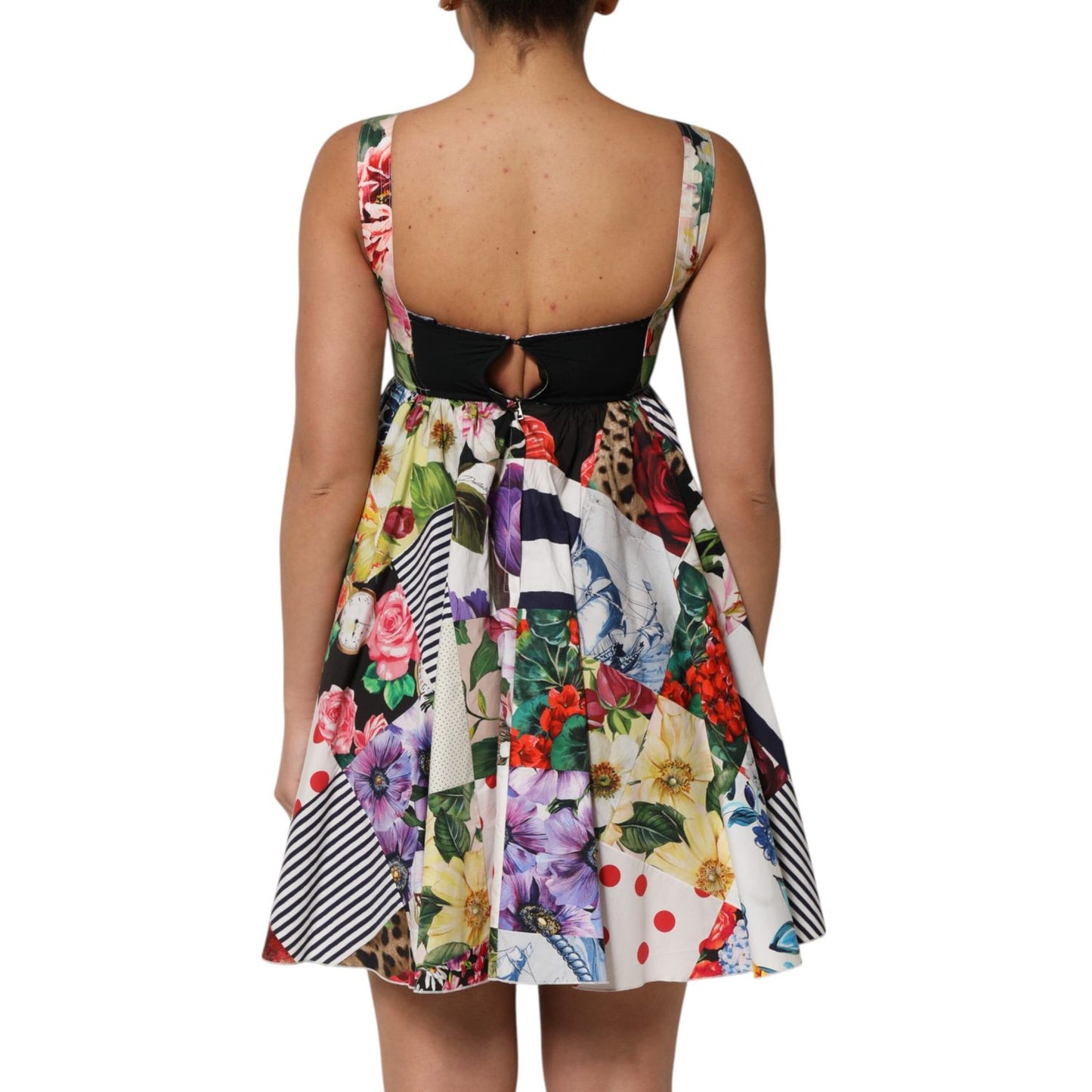 Dolce & Gabbana Multicolor Patchwork Cotton AlineMini Dress Dolce & Gabbana