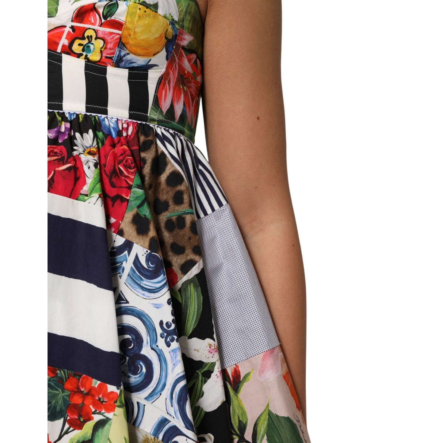 Dolce & Gabbana Multicolor Patchwork Cotton AlineMini Dress Dolce & Gabbana