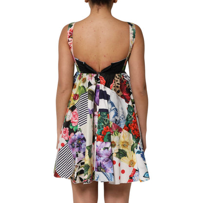 Dolce & Gabbana Multicolor Patchwork Cotton AlineMini Dress Dolce & Gabbana