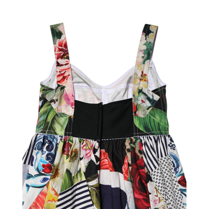 Dolce & Gabbana Multicolor Patchwork Cotton AlineMini Dress Dolce & Gabbana