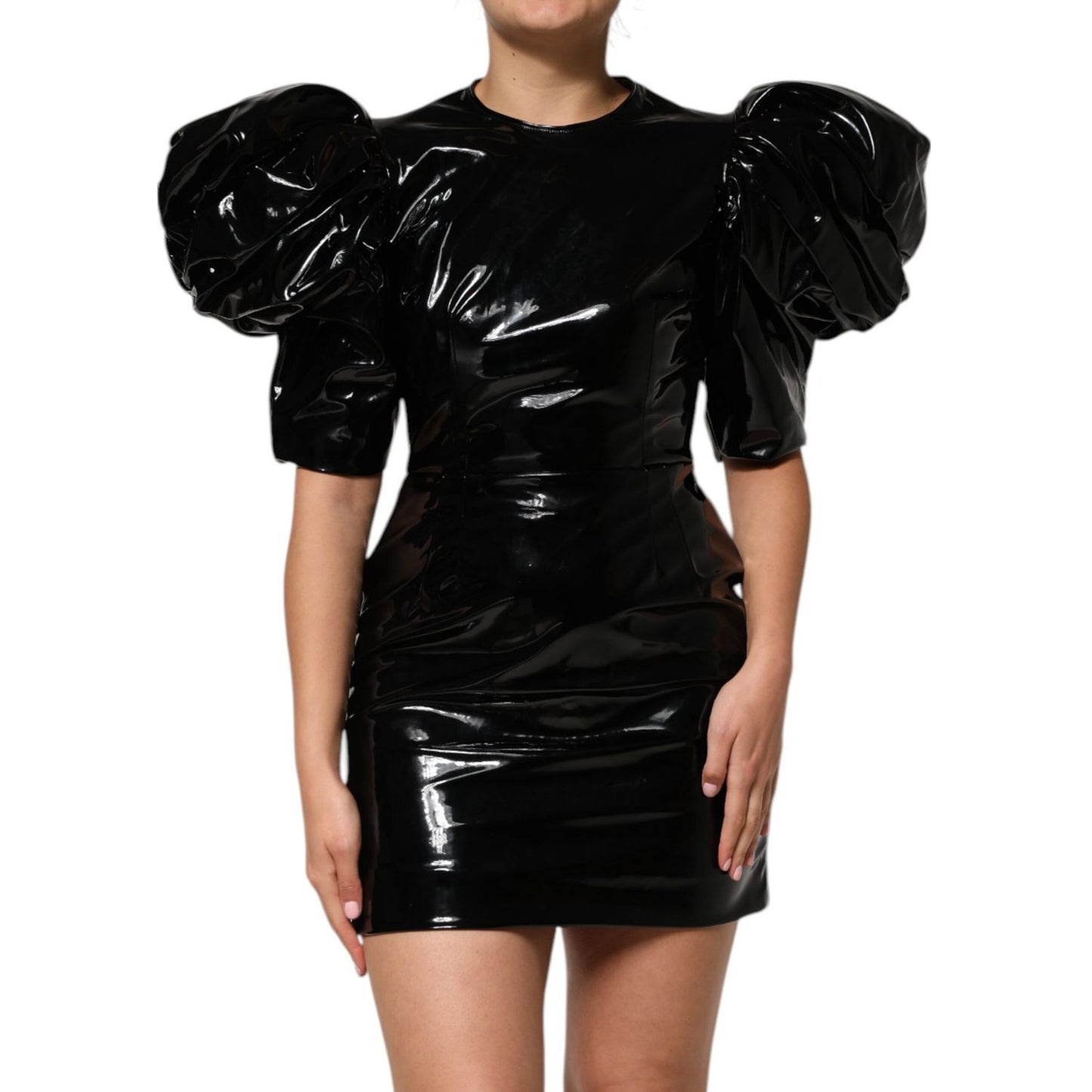 Dolce & Gabbana Black Bodycon Sheath Puff Sleeve Mini Dress Dolce & Gabbana