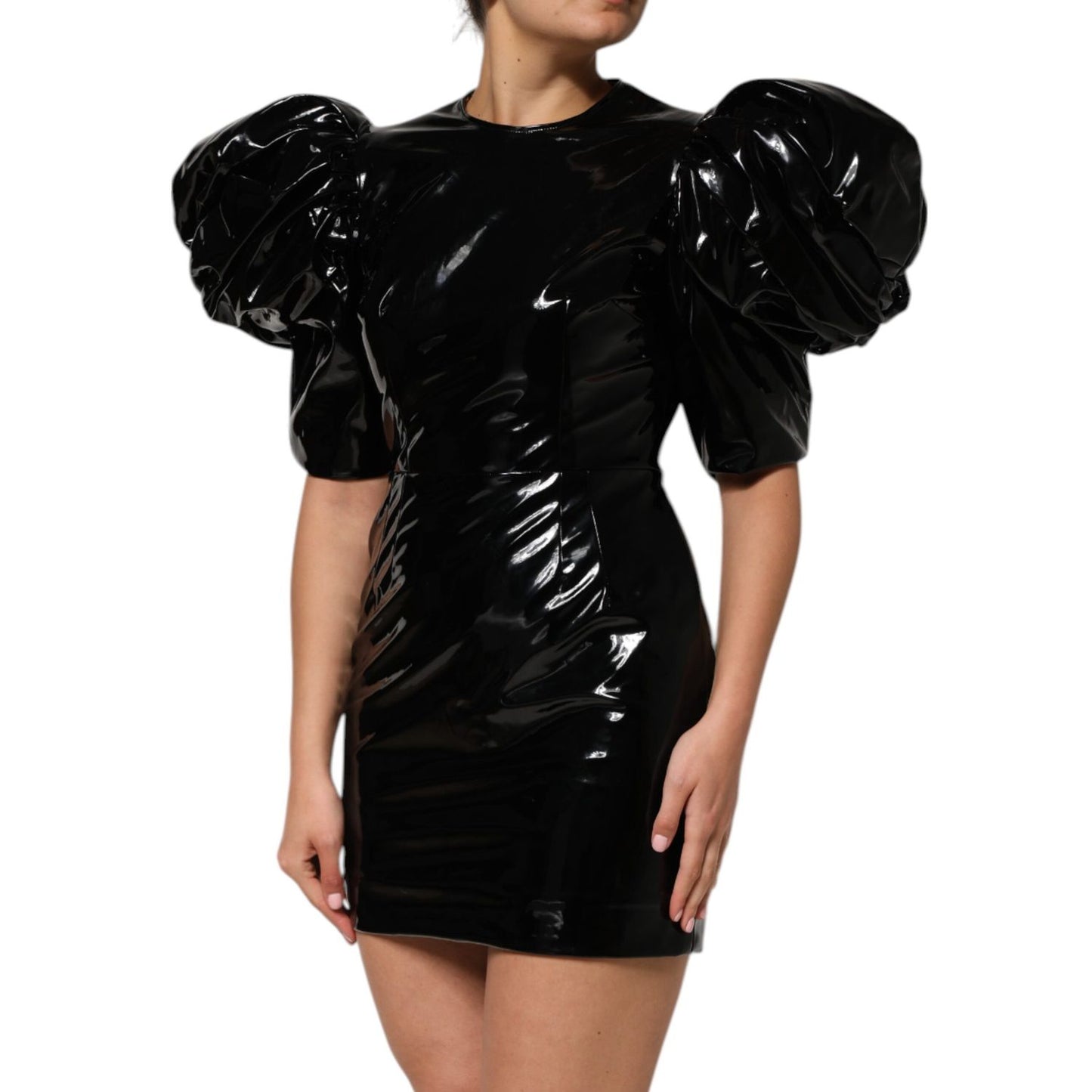 Dolce & Gabbana Black Bodycon Sheath Puff Sleeve Mini Dress Dolce & Gabbana