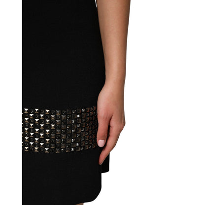 Dolce & Gabbana Black Crystal Embellished Collared Mini Dress Dolce & Gabbana
