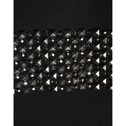 Dolce & Gabbana Black Crystal Embellished Collared Mini Dress Dolce & Gabbana