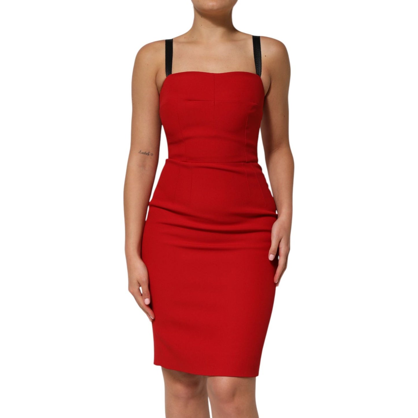 Dolce & Gabbana Red Stretch Bodycon Sheath Knee Length Dress Dolce & Gabbana