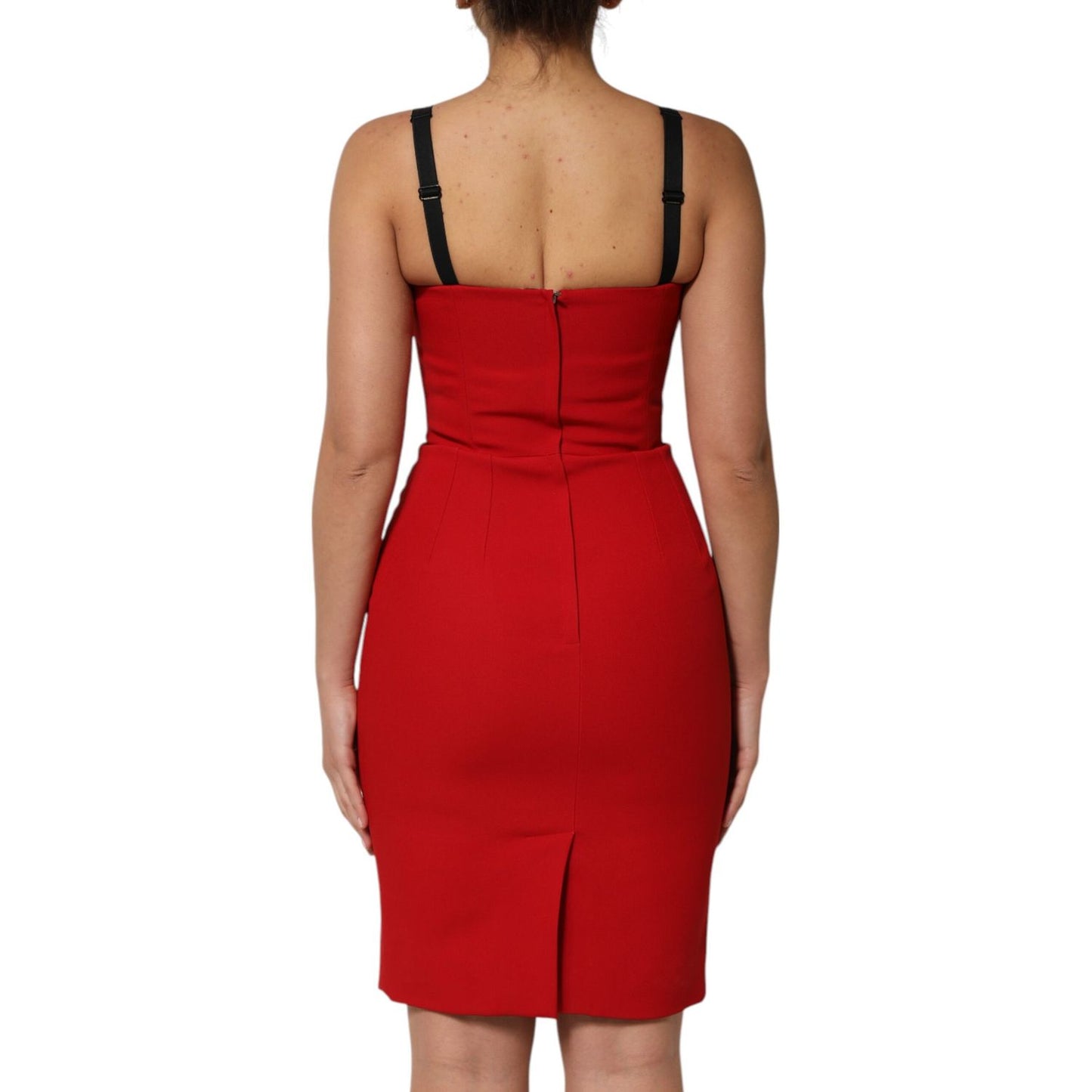 Dolce & Gabbana Red Stretch Bodycon Sheath Knee Length Dress Dolce & Gabbana