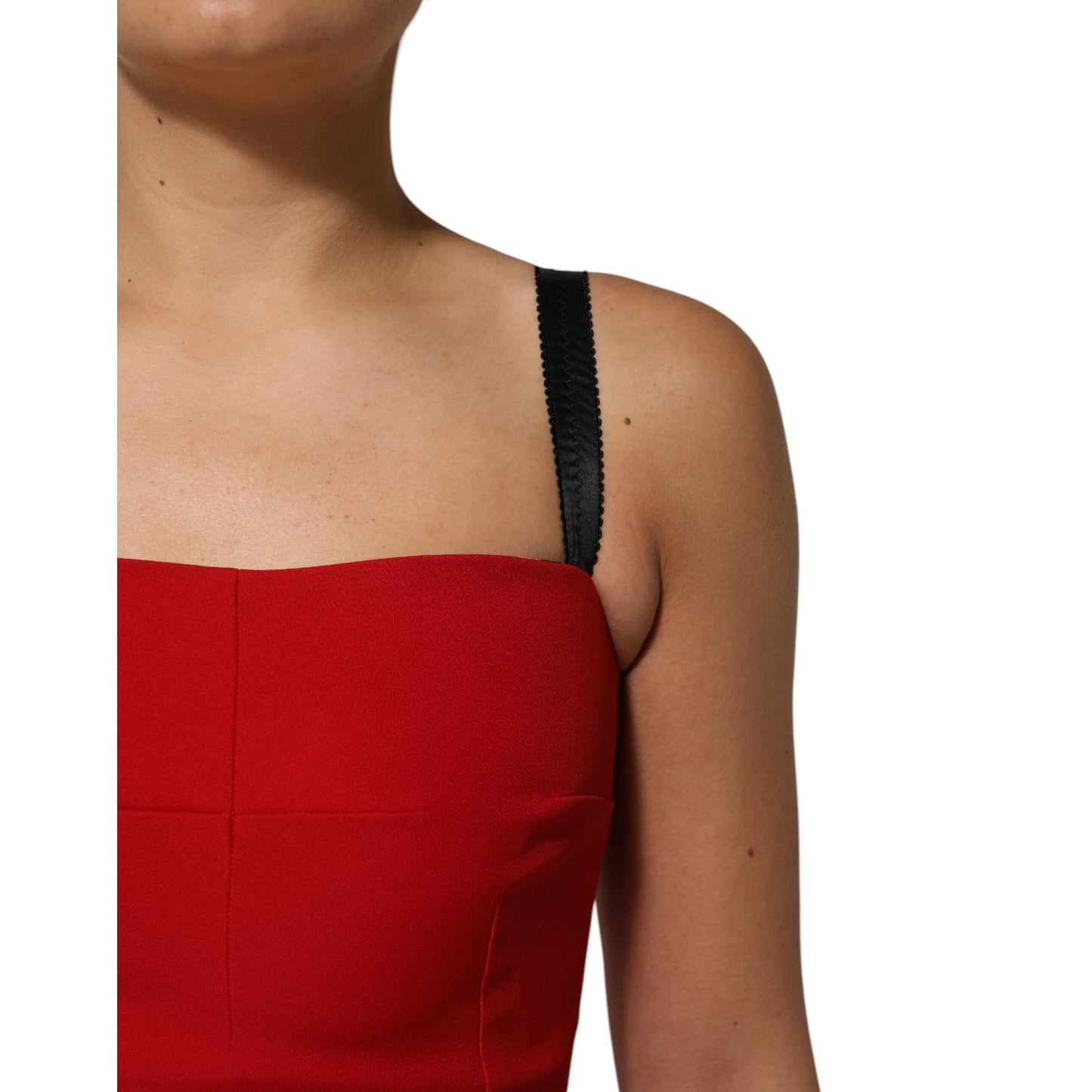 Dolce & Gabbana Red Stretch Bodycon Sheath Knee Length Dress Dolce & Gabbana