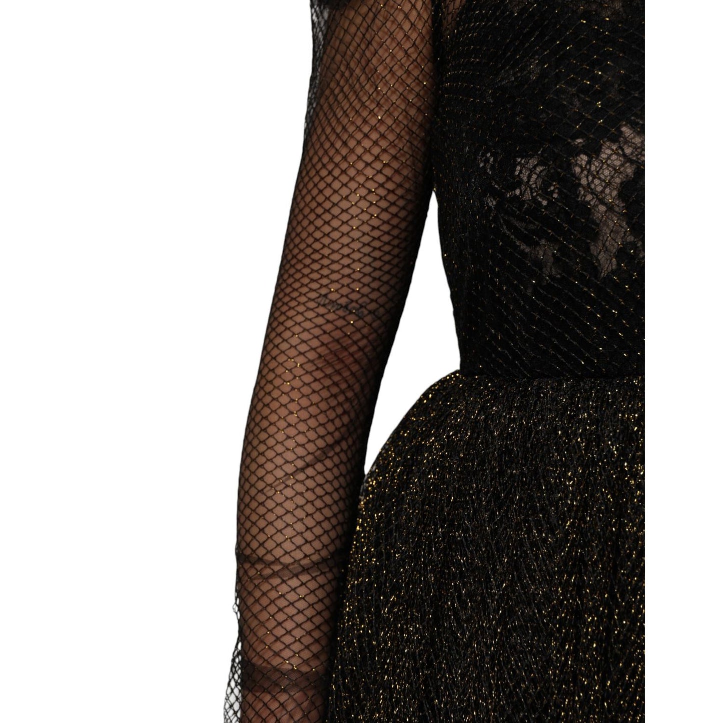 Dolce & Gabbana Black Crystal Heart Embellished A-line Dress Dolce & Gabbana